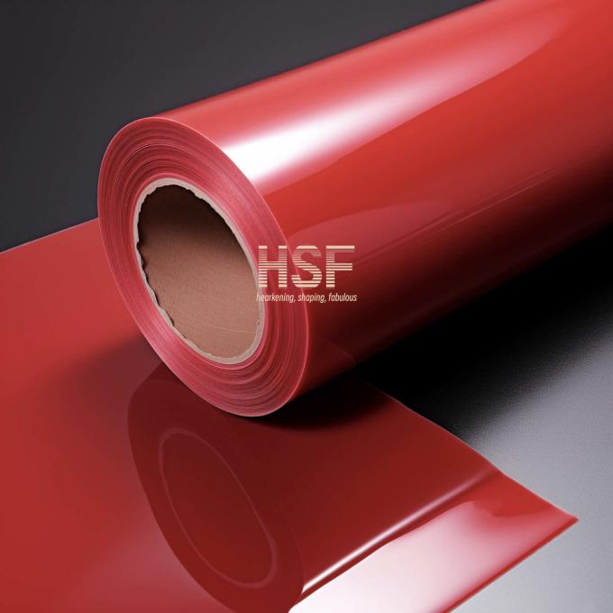 60Î¼m Opaque Red PE Release Film product sample